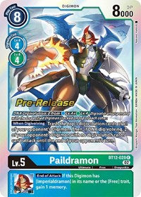 Paildramon - Across Time Pre-Release Cards - Rare - BT12-028 R