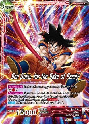 Son Goku // Son Goku, for the Sake of Family - Wild Resurgence - Uncommon - BT21-001