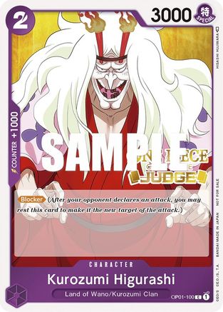 Kurozumi Higurashi (Judge) - One Piece Promotion Cards - PR - OP01-100