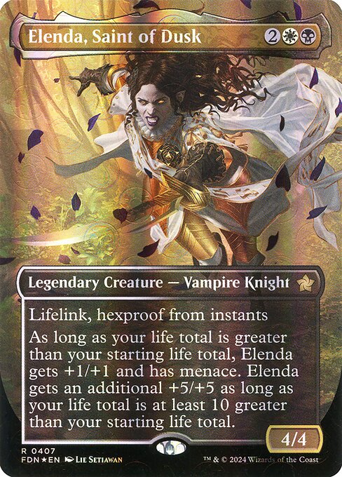 Elenda, Saint of Dusk (Borderless) (Mana Foil) - Foundations - R - 407