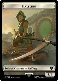 Halfling // Treasure Double-Sided Token - Commander: The Lord of the Rings: Tales of Middle-earth - T - 3 // 12
