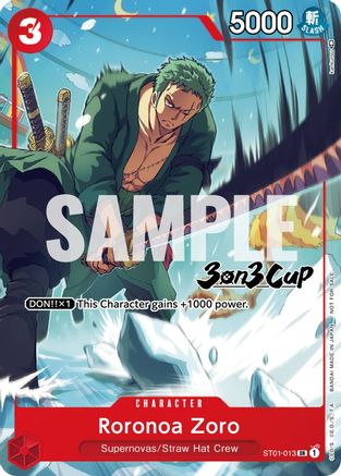 Roronoa Zoro (3-on-3 Cup) [Participant] - One Piece Promotion Cards - SR - ST01-013