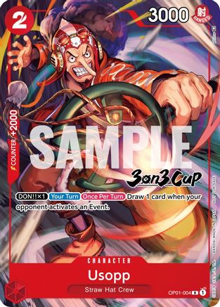 Usopp (3-on-3 Cup) [Participant] - One Piece Promotion Cards - R - OP01-004