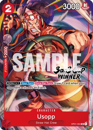 Usopp (3-on-3 Cup) [Winner] - One Piece Promotion Cards - R - OP01-004