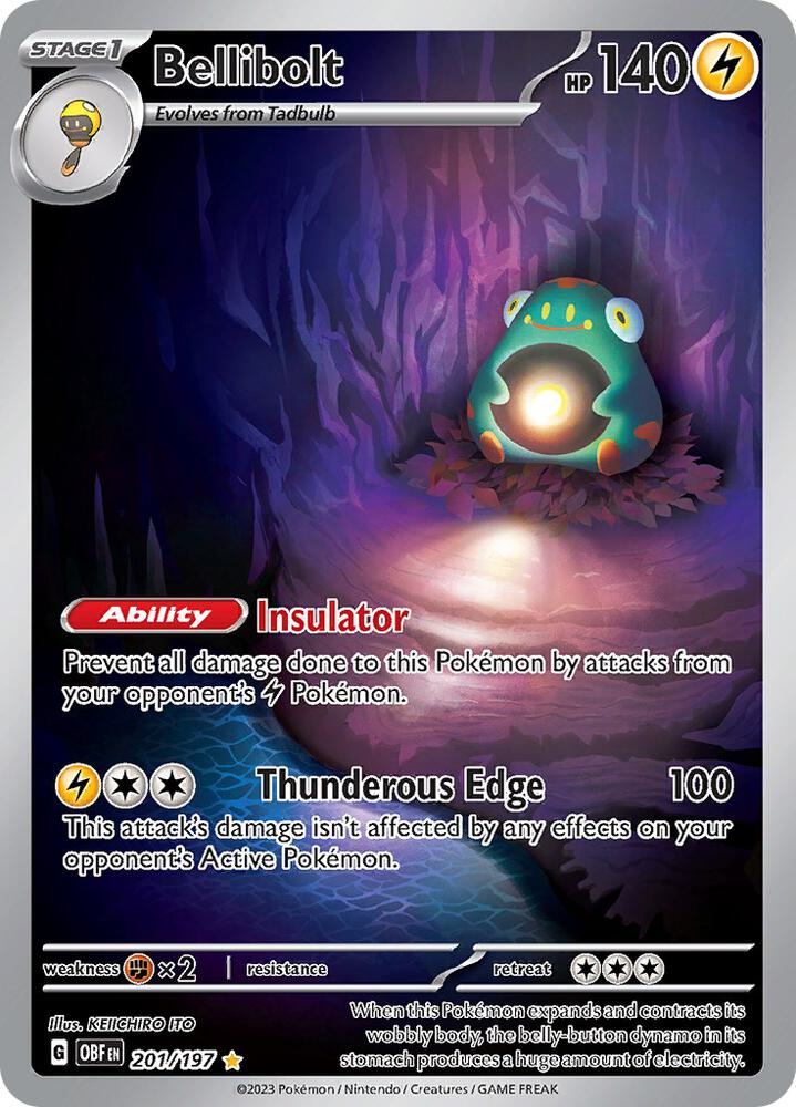 Bellibolt - 201/197 - SV03: Obsidian Flames - Illustration Rare - 201/197