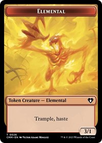 Elemental (0026) // Construct (0042) Double-Sided Token - Commander Masters - T - 26 // 42
