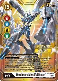 Omnimon: Merciful Mode (2023 Store Top 4) - X Record - Promo - BT9-083 SR