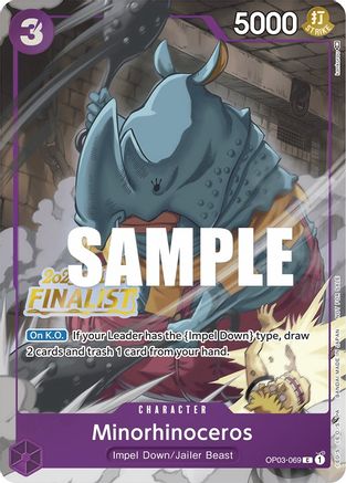 Minorhinoceros (Online Regional 2023) [Finalist] - One Piece Promotion Cards - PR - OP03-069
