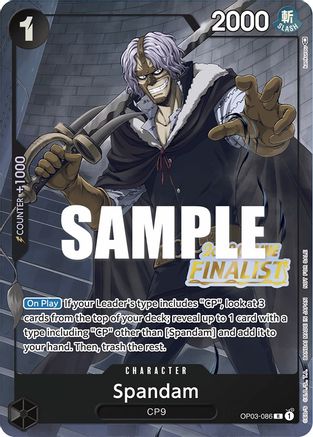Spandam (Online Regional 2023) [Finalist] - One Piece Promotion Cards - PR - OP03-086