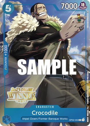 Crocodile (Online Regional 2023) [Winner] - One Piece Promotion Cards - PR - OP02-053