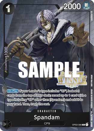Spandam (Online Regional 2023) [Winner] - One Piece Promotion Cards - PR - OP03-086