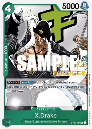 X.Drake (Judge Pack Vol. 2) - One Piece Promotion Cards - PR - ST02-014