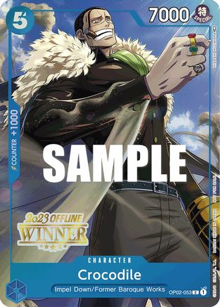 Crocodile (Offline Regional 2023) [Winner] - One Piece Promotion Cards - PR - OP02-053