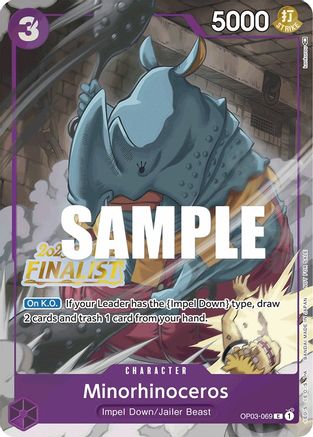 Minorhinoceros (Offline Regional 2023) [Finalist] - One Piece Promotion Cards - PR - OP03-069