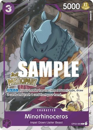 Minorhinoceros (Offline Regional 2023) [Participant] - One Piece Promotion Cards - PR - OP03-069