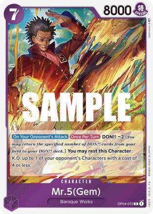 Mr.5 (Gem) - Kingdoms of Intrigue - R - OP04-072