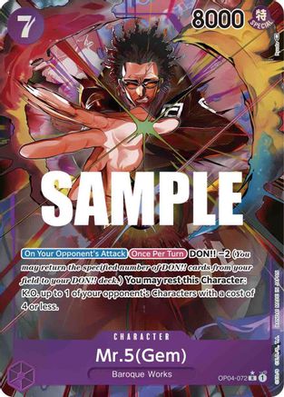 Mr.5 (Gem) (Alternate Art) - Kingdoms of Intrigue - R - OP04-072