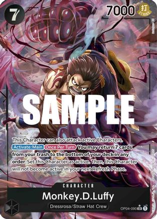 Monkey.D.Luffy (090) (Alternate Art) - Kingdoms of Intrigue - SR - OP04-090