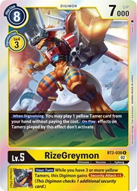 RizeGreymon - BT2-038 (Resurgence Booster Reprint) - Resurgence Booster - Rare - BT2-038 R