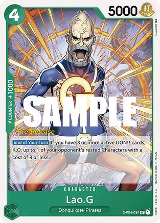 Lao.G - Kingdoms of Intrigue Pre-Release Cards - UC - OP04-034