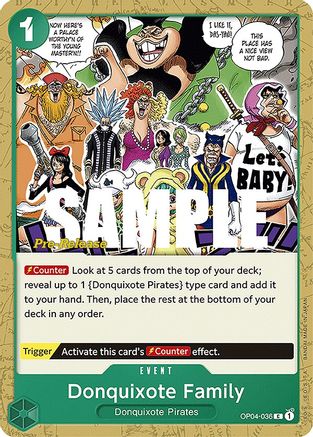 Donquixote Family - Kingdoms of Intrigue Pre-Release Cards - C - OP04-036