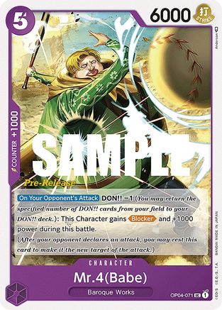 Mr.4 (Babe) - Kingdoms of Intrigue Pre-Release Cards - UC - OP04-071