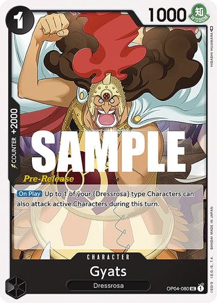 Gyats - Kingdoms of Intrigue Pre-Release Cards - UC - OP04-080