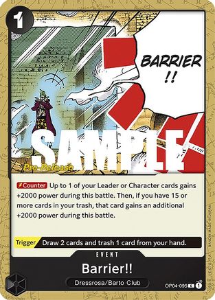 Barrier!! - Kingdoms of Intrigue Pre-Release Cards - C - OP04-095