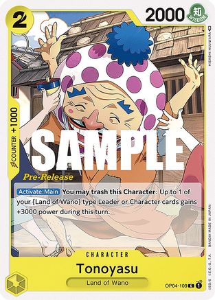 Tonoyasu - Kingdoms of Intrigue Pre-Release Cards - C - OP04-109
