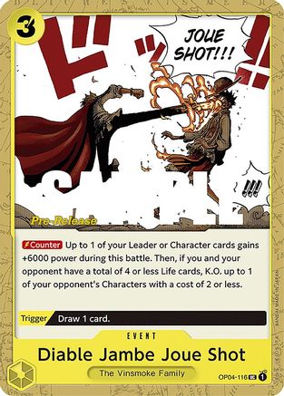 Diable Jambe Joue Shot - Kingdoms of Intrigue Pre-Release Cards - UC - OP04-116