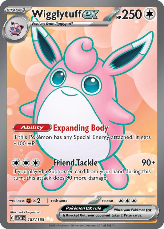 Wigglytuff ex - 187/165 - SV: Scarlet & Violet 151 - Ultra Rare - 187/165