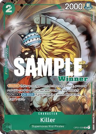 Killer (CS 2023 Top Players Pack) [Winner] - One Piece Promotion Cards - UC - OP01-039