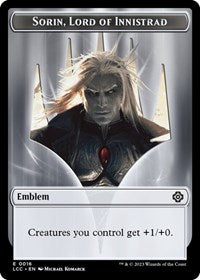 Emblem - Sorin, Lord of Innistrad // Vampire (0004) Double-Sided Token - Commander: The Lost Caverns of Ixalan - T - 16 // 4