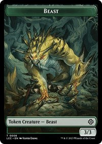Beast // Merfolk (0003) Double-Sided Token - Commander: The Lost Caverns of Ixalan - T - 8 // 3