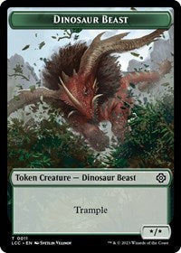 Dinosaur Beast // Dinosaur Double-Sided Token - Commander: The Lost Caverns of Ixalan - T - 11 // 10