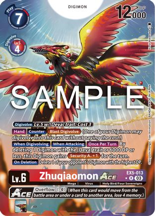 Zhuqiaomon ACE (Alternate Art) - Animal Colosseum - Rare - EX5-013 R