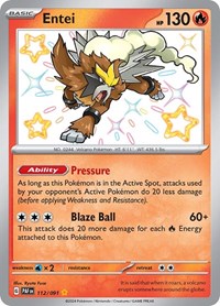 Entei - SV: Paldean Fates - Shiny Rare - 112/091
