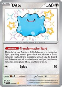 Ditto - SV: Paldean Fates - Shiny Rare - 201/091