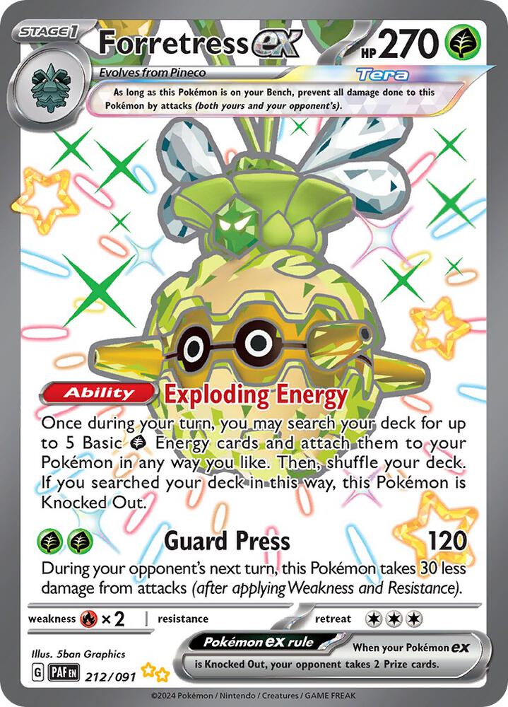 Forretress ex - 212/091 - SV: Paldean Fates - Shiny Ultra Rare - 212/091