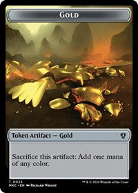 Gold // Treasure Double-Sided Token - Commander: Murders at Karlov Manor - T - 25 // 26