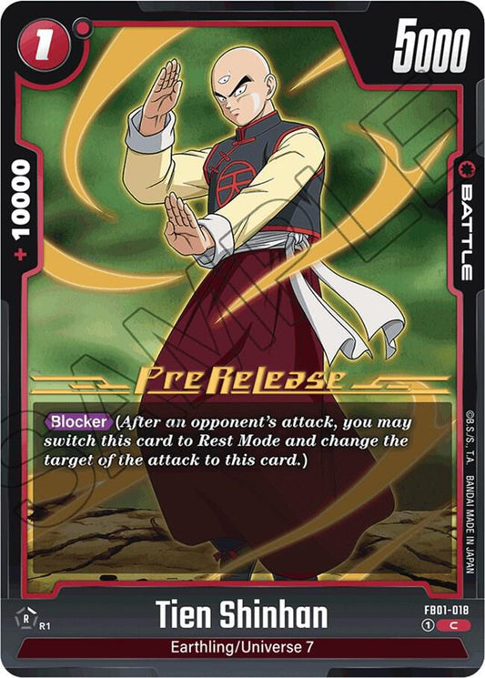 Tien Shinhan - FB01-018 - Awakened Pulse Pre-Release Cards - Common - FB01-018