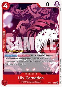 Lily Carnation - Wings of the Captain Pre-Release Cards - C - OP06-015