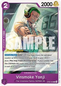 Vinsmoke Yonji (066) - Wings of the Captain Pre-Release Cards - C - OP06-066