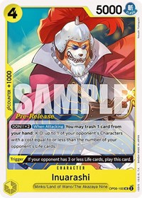 Inuarashi - Wings of the Captain Pre-Release Cards - UC - OP06-100