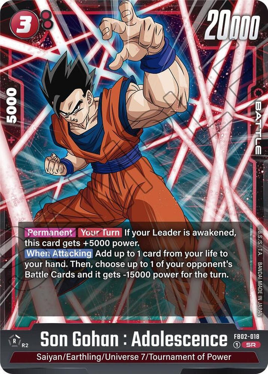 Son Gohan : Adolescence - FB02-018 - Blazing Aura - Super Rare - FB02-018