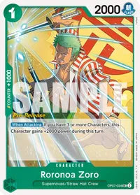 Roronoa Zoro (034) - 500 Years in the Future Pre-Release Cards - UC - OP07-034