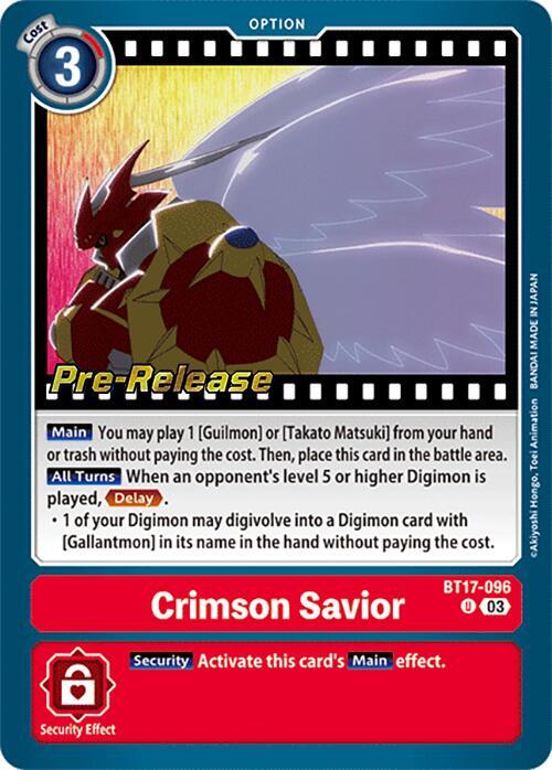 Crimson Savior - Secret Crisis Pre-Release Cards - Uncommon - BT17-096 U