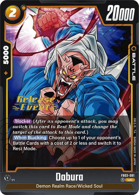 Dabura - FB03-081 - Raging Roar Release Event Cards - Uncommon - FB03-081