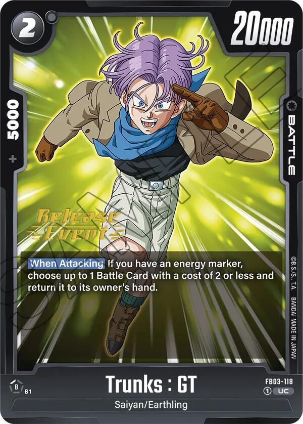 Trunks : GT - FB03-118 - Raging Roar Release Event Cards - Uncommon - FB03-118