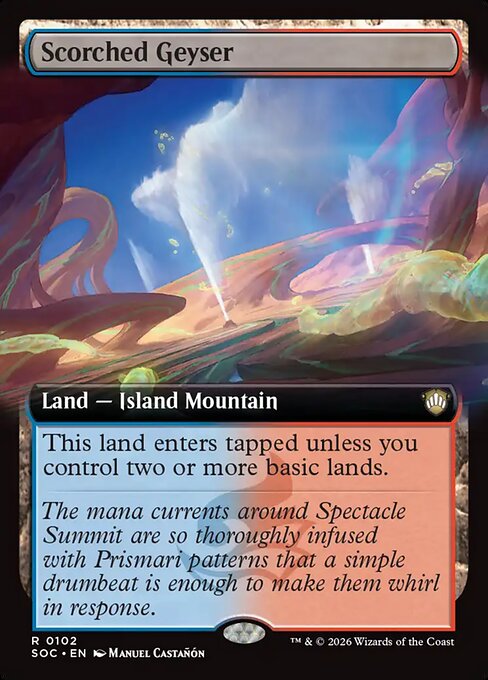 Scorched Geyser (Extended Art) - Commander: Secrets of Strixhaven - R - 102